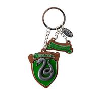 GWCC Licensed Harry Potter Wooden Enamel 3D Keyring Keychain, 5 Houses, Hogwarts, Gryffindor, Slytherin, Hufflepuff and Ravenclaw (Slytherin)