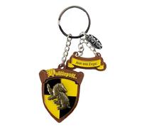GWCC Licensed Harry Potter Wooden Enamel 3D Keyring Keychain, 5 Houses, Hogwarts, Gryffindor, Slytherin, Hufflepuff and Ravenclaw (Hufflepuff)