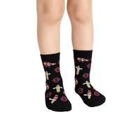 GWCC Licensed London Underground Baby(6-12 Months) and Kids(3-5.5) Socks with train, big ben Black Colour (Black Kids Size 3-5.5)