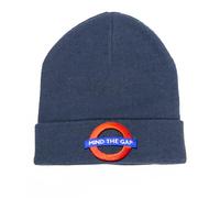 GWCC Licensed London Underground Mind The Gap Unisex Ski Hat, Warm Knit Beanie - Navy