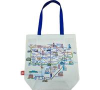 GWCC Licensed London Underground Tote Bag - Tube Map & London Icons Print, Mind the Gap Roundel Back, Travel & Gift Bag