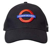 GWCC Licensed London Underground “Underground” Embroidery Baseball Cap - Unisex Adjustable Cotton Hat (Black)