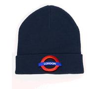 GWCC Licensed London Underground Unisex Ski Hat with London Logo, Warm Knit Beanie - One Size Black