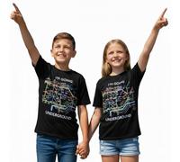 GWCC Licensed TFL104 Kids London Underground Tube Map T Shirt Black Colour | “I’m Going Underground” Tee Ages 1-13 Years | Official London Souvenir
