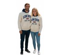 GWCC London England Zipped Hoodie 3 Colours Desert Storm, Ash Grey, Grey Pink, Sizes XS to 4XL, with Union Jack Metal Pin Badge (UK, Alpha, M, Regular, Regular, Off White)