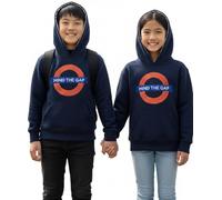 GWCC London Underground Kids Hoodie - Official Licensed TFL Navy Sweatshirt with Chain Stitch Embroidery & Tube Map Hood | Unisex pullover hoodie 1 to 13 years (11-13 Years)