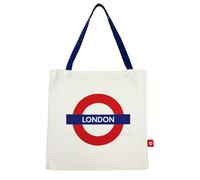 GWCC London Underground Tote Bag for Women & Men - Reusable Cotton Canvas Shopping Bag with Zip Pocket - British Travel Shoulder Tote, Multiple Station Designs (London)