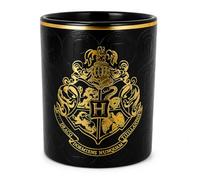 GWCC Official Harry Potter Hogwarts Mug - Gold Foil & 3D Embossed Crest, Gift Box Packaging, Black
