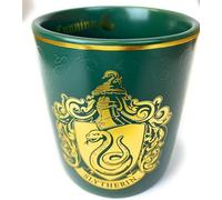 GWCC Official Harry Potter Slytherin Mug - Gold Foil & 3D Embossed Crest Stoneware Coffee Cup with Gift Box, Wizarding World Collector Mug for Tea & Coffee Lovers