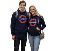 GWCC TFL™129 Licensed Unisex Mind The Gap™ Chain Stitch Embroidery Hooded Sweatshirt (XS) Navy