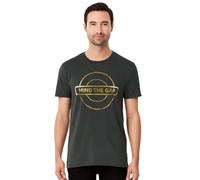 GWCC TFL107 Mind the Gap Foil Print Unisex T Shirt London Underground Charcoal (L)
