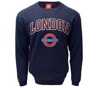 GWCC TFL201 Licensed Unisex London Applique Underground Sweatshirt Navy & Grey (UK, Alpha, M, Regular, Regular, Navy)