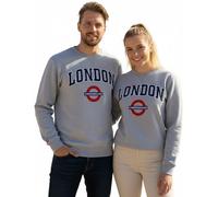 GWCC TFL201 Licensed Unisex London Applique Underground Sweatshirt Navy & Grey (UK, Alpha, XL, Regular, Regular, Grey)