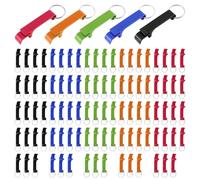 GWCYMYD 100Pcs Bottle Opener Keychain, Aluminium Keyring Bottle Openers for Bars, Party Present Supplies, Bottles Opener with Key Ring 5 Colours