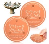 GWCYMYD 2 PCS Bird Bath Copper Disk, 10 cm Natural Water Purifier Disc, Triple Point Support Coin for Garden Wildlife Fountain Bowl Outdoor Cleaner (Style 2)