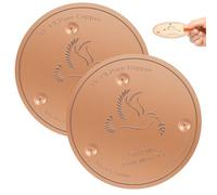 GWCYMYD 2PCS Bird Bath Copper Disk, 99.9% Pure Copper Water Cleaner, 100 mm Diameter Self-Cleaning Design Keeps Fresh Year-Round, Universal Fit for Outdoor Garden Bowls Fountains (Style 3)