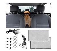 GWCYMYD 2Pcs Dog Car Divider Net, Nylon Pet Barrier Backseat with Hook and Adjusting Rope, Mesh Pet Car Divider Net Dog Guard for Car Boot