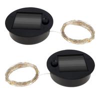 GWCYMYD 2Pcs Solar Light Replacement Top, Lantern Lighting Accessories with 30 Led String Light, 7cm Small Round Replacement Solar Panels for Garden Lights, DIY Lamp Decor (2PCS)