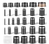 GWCYMYD 30 PCS Leather Circle Cutter Tools, Hole Punching Tool Set, 1 to 50 mm Carbon Steel Round Cutting Dies, Black Punch Kit for Fabric DIY Crafts