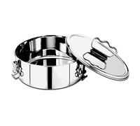 GWCYMYD 304 Stainless Steel Flan Pan,65 Oz Molde para Flan with Lid and Handle, Silver Flanera Baking Pan Compatible with 6 Quart Flanera Mold for Chocolate Cake Cupcake Pudding Quiches