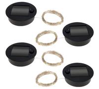 GWCYMYD 4 Pcs Solar Light Replacement Top, Lantern Lighting Accessories with 30 Led String Light, 7cm Small Round Replacement Solar Panels for Garden Lights, DIY Lamp Decor (4PCS)