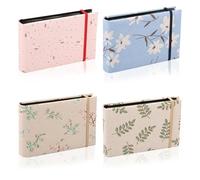 GWCYMYD 6x4 Small Flip Photo Album, 4 Pcs Postcard Size Photo Album with Elasticated Strap, Holds 100 Photos Albums for Baby Wedding Holiday Family Birthday Travel