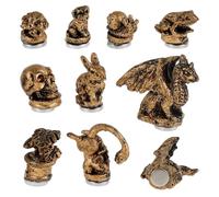 GWCYMYD 9 Pcs Magnetic Hinge Toppers Decorative, Gold Resin Hinge Toppers, Vintage Hinges Head Decoration Door for Home Decor