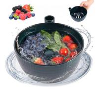 GWCYMYD Berry Washing Bowl, PLA Swirl Fruit Strainer with Drainage Base, 17.5x15x8 cm Dynamic Vortex Cleaning Colander, Vegetable Drainer for Home Kitchen Prep (Green)
