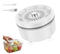 GWCYMYD Fruit and Vegetable Purifier, Wireless ABS Food Cleaner Machine, 11x7.5 cm Portable Produce Washer, USB Rechargeable Kitchen Gadget for Meat Salad Camping (White)