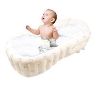 GWCYMYD Inflatable Baby Bathtub, Non-Slip Foldable Baby Bath Tub with Built in Pump, Thickened PVC Toddler Bath for Babies 0-5 Years Old (White Bear Head)