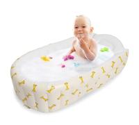 GWCYMYD Inflatable Baby Bathtub, Non-Slip Foldable Baby Bath Tub with Built in Pump, Thickened PVC Toddler Bath for Babies 0-5 Years Old (Giraffe)