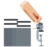 GWCYMYD Leather Sewing Clamp, Adjustable Rotate 360 Degrees Stitching Pony with Sandpapers Sanding Strips, Leather Stitching Pony for DIY Hand Leathercraft Sewing