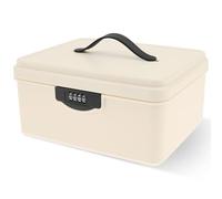 GWCYMYD Locking Storage Container with Code, Large Lockable Medicine Box for Refrigerator, Lockable Storage Box for Medicine Phone Office Document Safety(White,1)