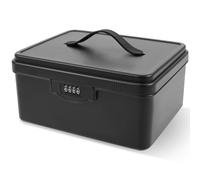 GWCYMYD Locking Storage Container with Code, Large Lockable Medicine Box for Refrigerator, Lockable Storage Box for Medicine Phone Office Document Safety(Black,1)