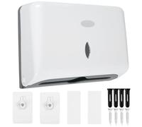 GWCYMYD Paper Towel Dispenser Wall Mounted C Fold Commercial Hand Towel Dispenser Holds 200 Paper No Drill Toilet Tissue Dispensers for Bathroom Kitchen Hotel Resturant (White)