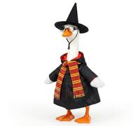 GWCYMYD Wizard Porch Goose Costume, Polyester Statue Outfit with Hat Scarf Glasses, 58 cm Novelty Bird Clothes for Halloween Autumn Garden Decor (Black)