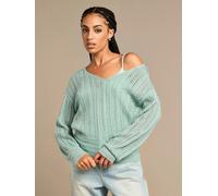 GWD Arla-Bailey Duck Egg Wool Knit Top - Duck Egg Blue - M