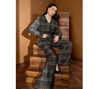 Gwd By George W. Davies Aimee Brown Check Wide-Leg Trouser Brown 14