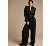 Gwd By George W. Davies Claire Black Boucle Wide Leg Trouser Black 14