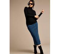 Gwd By George W. Davies Crystal Indigo Denim Midi Skirt In Blue Blue 14