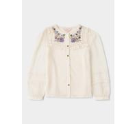 GWD by GEORGE W. DAVIES Girl's Lacey Button Through Embroidered Blouse in White | Size: 2-3 Years GWD by GEORGE W. DAVIES White 2-3 Years