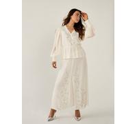 Gwd By George W. Davies Gwd Floral Embellished Sparda Skirt Cream Cream