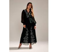 Gwd By George W. Davies Gwd Floral Embellished Sparda Skirt In Dark Green Green