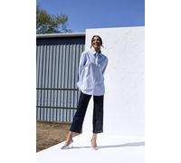 Gwd By George W. Davies Gwd Rydal Indigo Silver Foil Printed Wide Leg Denim Jean Silver 16