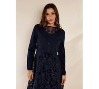 Gwd By George W. Davies Gwd Sandy Embroidered Cardigan In Dark Navy Dark Navy