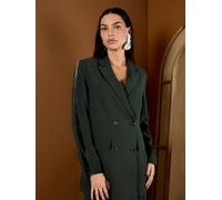Gwd By George W. Davies Gwd Winter Taylor Green Velvet Trim Jacket Green 14