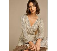 Gwd By George W. Davies Karinne Silver Sequin Ankle Length Dress Silver 8