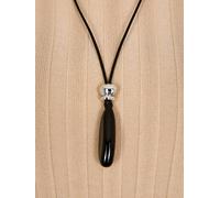 Gwd By George W. Davies Pendant Black Stone Necklace Black 10