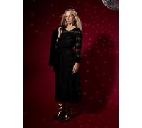 Gwd By George W. Davies Petunia Black Jersey Lace Midi Dress Black 12