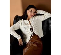 Gwd By George W. Davies Rachel Cream Crochet Knit Cardigan Cream S/M
